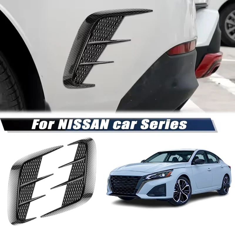 Carbon Fiber Car Fender Trim Car Sticker Shark Gills Simulation Side Intake Body Sticker Accessories For Nissan Car Series