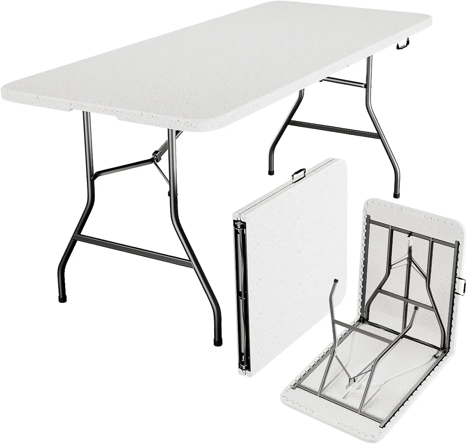 

6ft Heavy Duty Folding Table - Portable Plastic Utility Table for Outdoor Indoor Events Camping Picnic