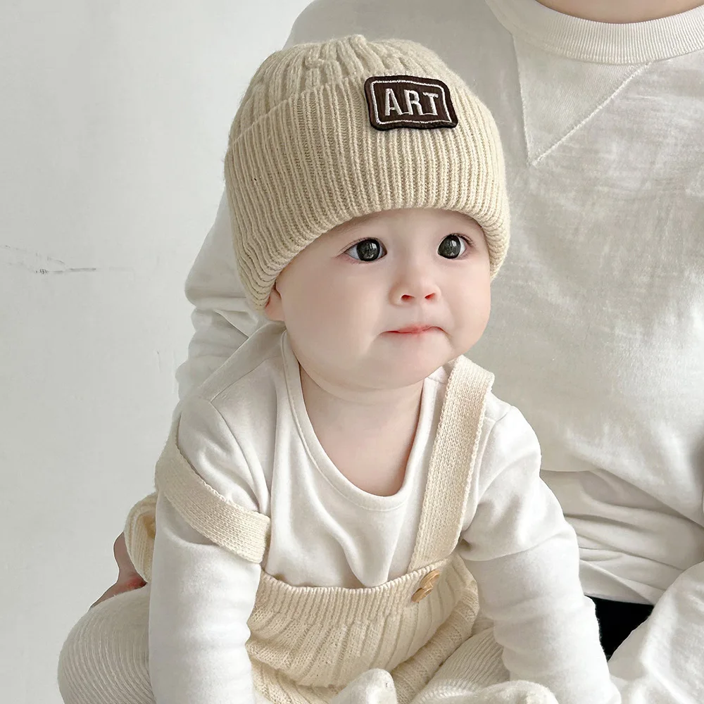 

Милая вязаная шапка для новорожденных, зимняя теплая детская пуловерная шапка для мальчиков и девочек, однотонная шерстяная вязаная крючком шапка, детские шапочки