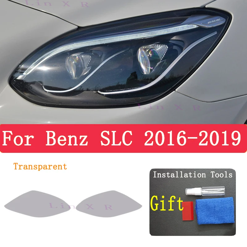 

For Mercedes Benz SLC Class SLK R172 2016Car Exterior Headlight Anti-scratch Front Lamp Transparent TPU Protective Film Sticker