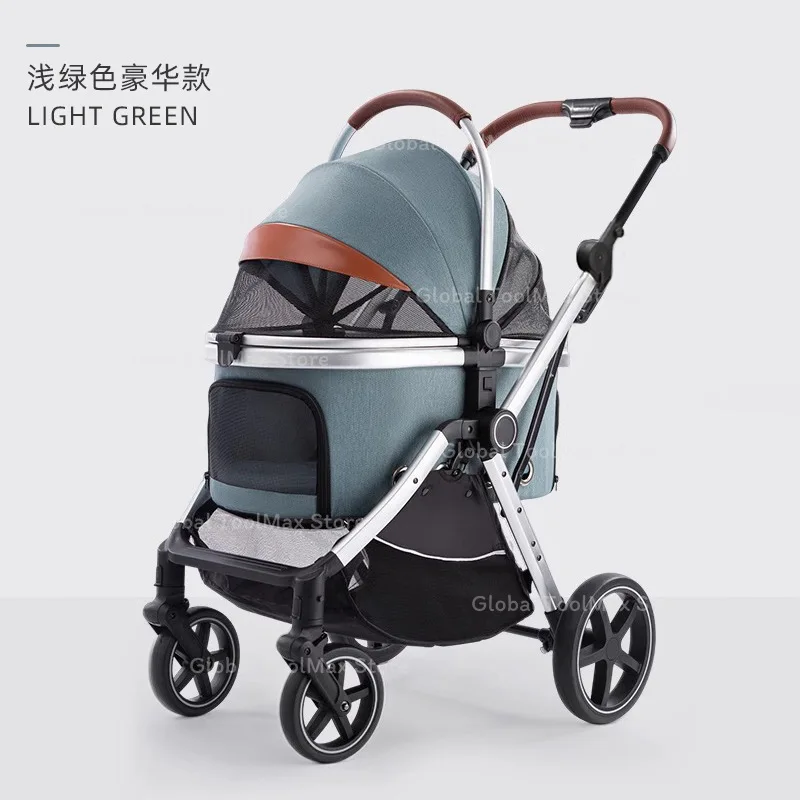 Factory Wholesale Pet Stroller and Carrier Luxury 4 Wheels Pet Portable Folding Travel Dog Trolley for Big and Small Dog