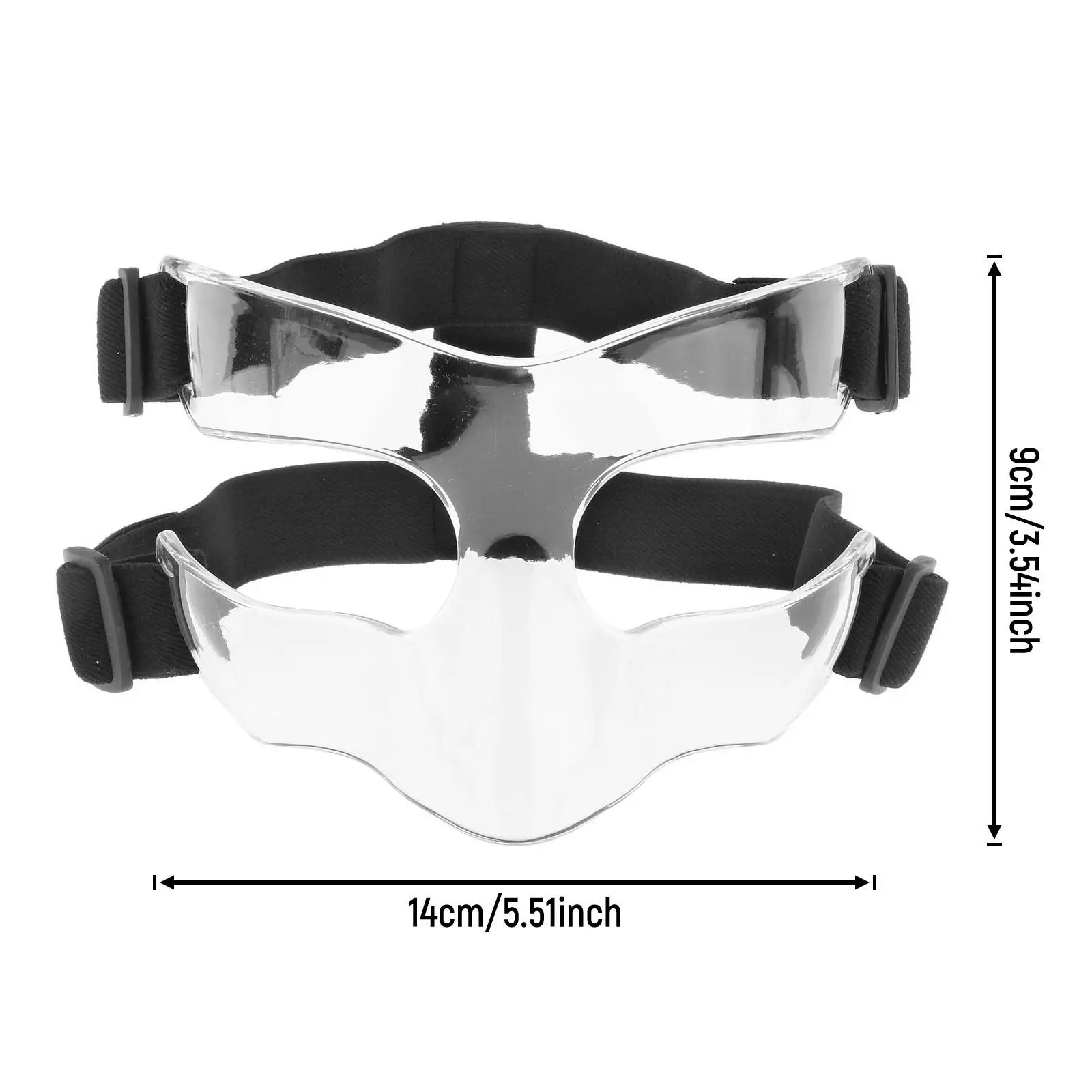 Protector de nariz de baloncesto transparente, mascarilla deportiva, correa elástica anticolisión