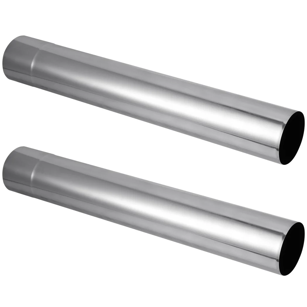 2Pcs Stainless Steel Stove Pipes Straight Stovepipe Extension Chimney Flues For Outdoor Stoves Sturdy Anti-Rust Woodstove Flues