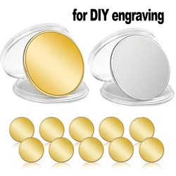 1/5/10/20Pcs Blank Challenge Coin/Engraving Blank Coins With Acrylic Protective Box 40mm Diameter for DIY Crafts Engraving Badge