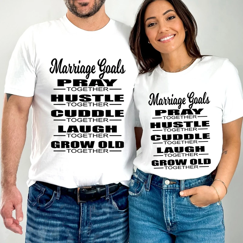 Matching Outfits for Couples Shirt Funny Letter Couple Gift T-shirts Couple Honeymoon Shirt Women Men Short Sleeve Lovers Tee