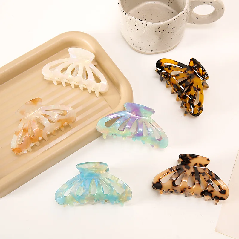 Женская заколка-пряжка с уксусной кислотой, крупные геометрические заколки в полоску, аксессуары для волос для девочек и женщин