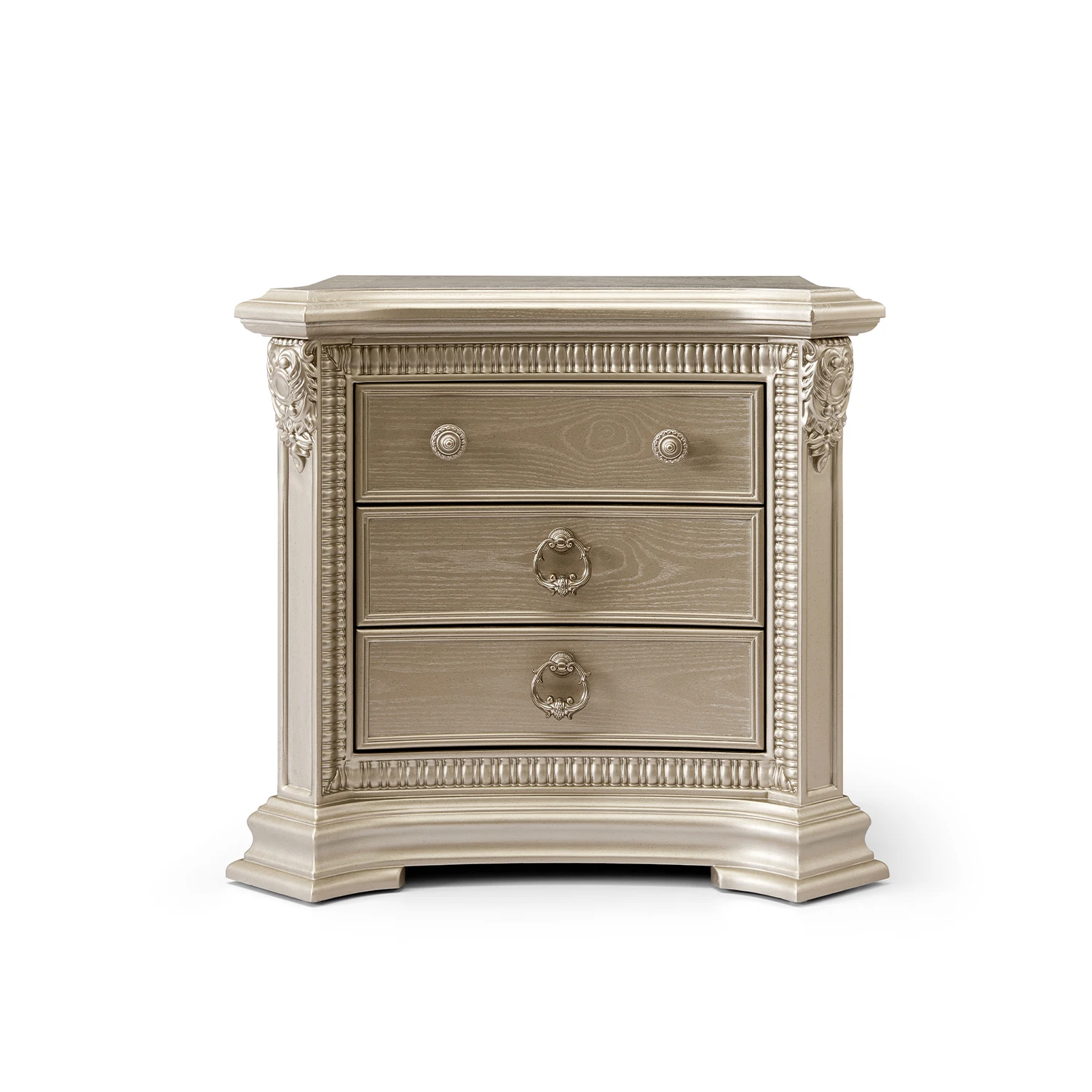 Antique modern style solid wood three drawers eco-friendly bedside table rustic handmade living room cabinet bedroom furniture
