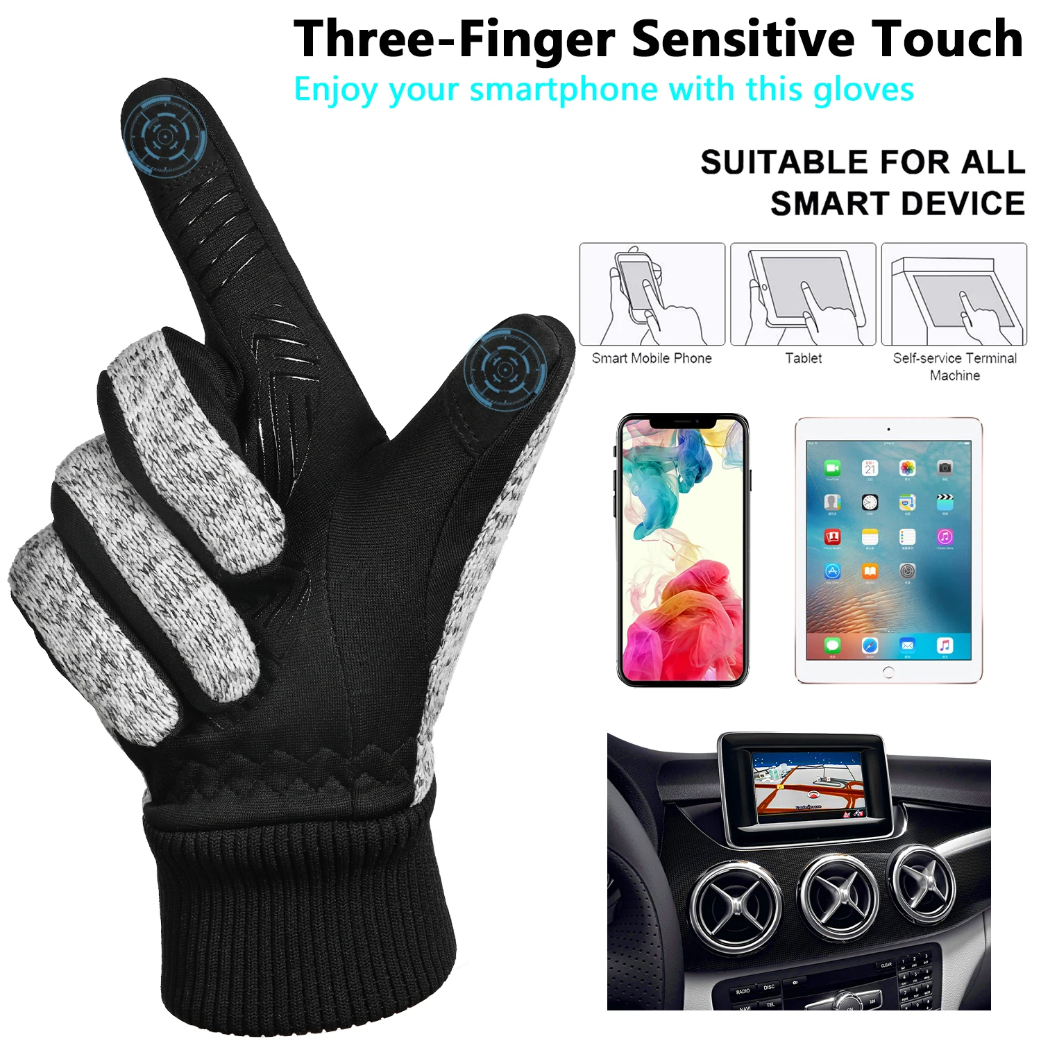 MOREOK Winter -20°F 3M Warm Gloves Cycling Outdoor Sports Running Motorcycle Ski Touch Screen Non-slip Wear-re Gloves