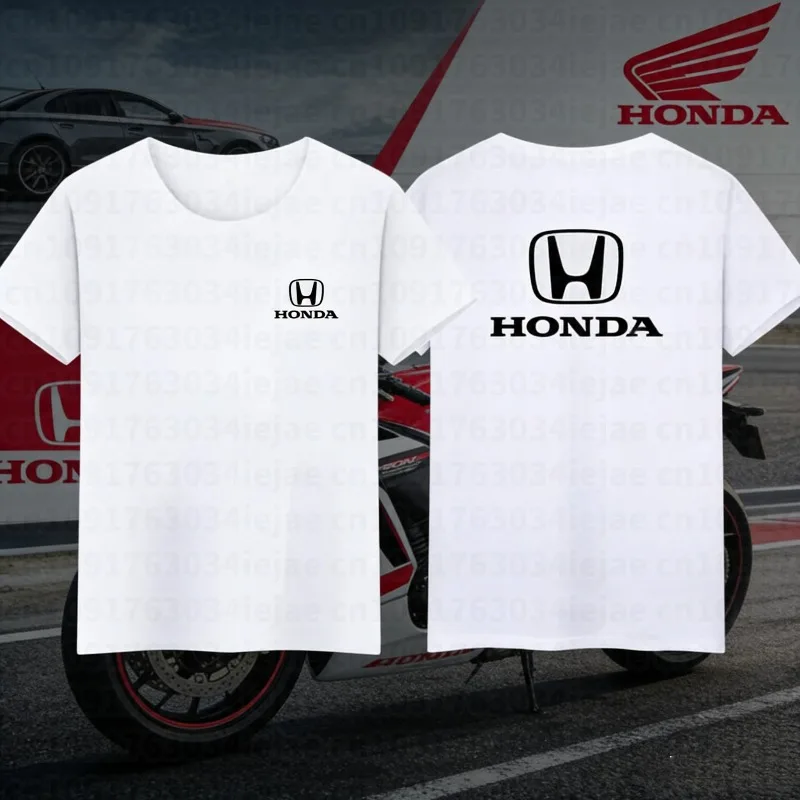 

2025-26 Summer Honda Fashion Moto Honda Graphic Work Clothes 100% Cotton Printed T-shirt Loose Casual Comfortable and Breathable