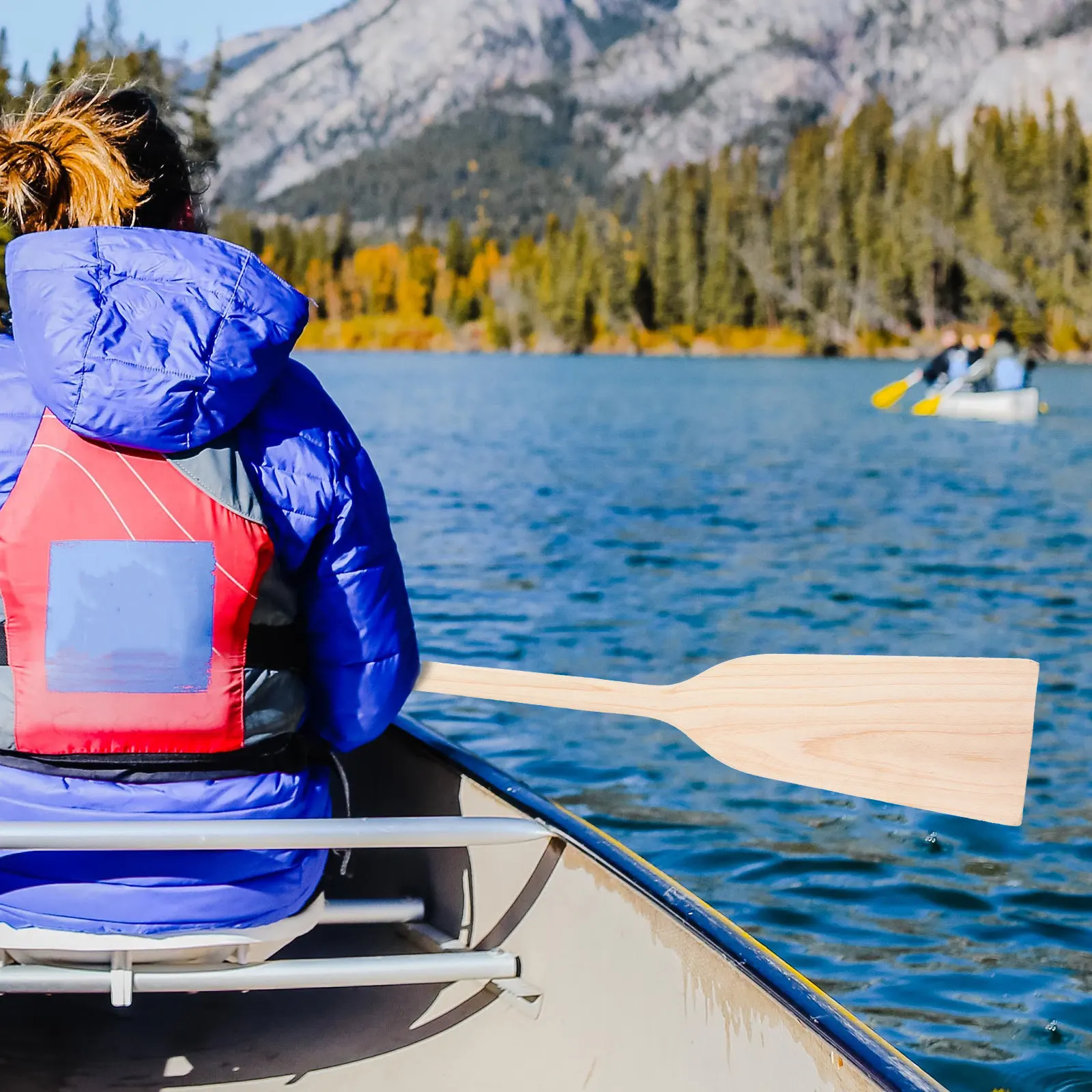 

Handmade Wooden Paddle for River Boating Drifting and Water Sports Comfortable T-Shaped Handle Sustainable Wood Material