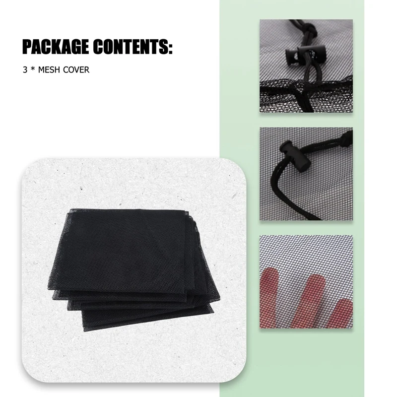 PORK-3 قطع غطاء شبكي لبرميل المطر، غطاء دلاء جمع المياه، أداة حصاد الخزان، شبكة برميل المطر