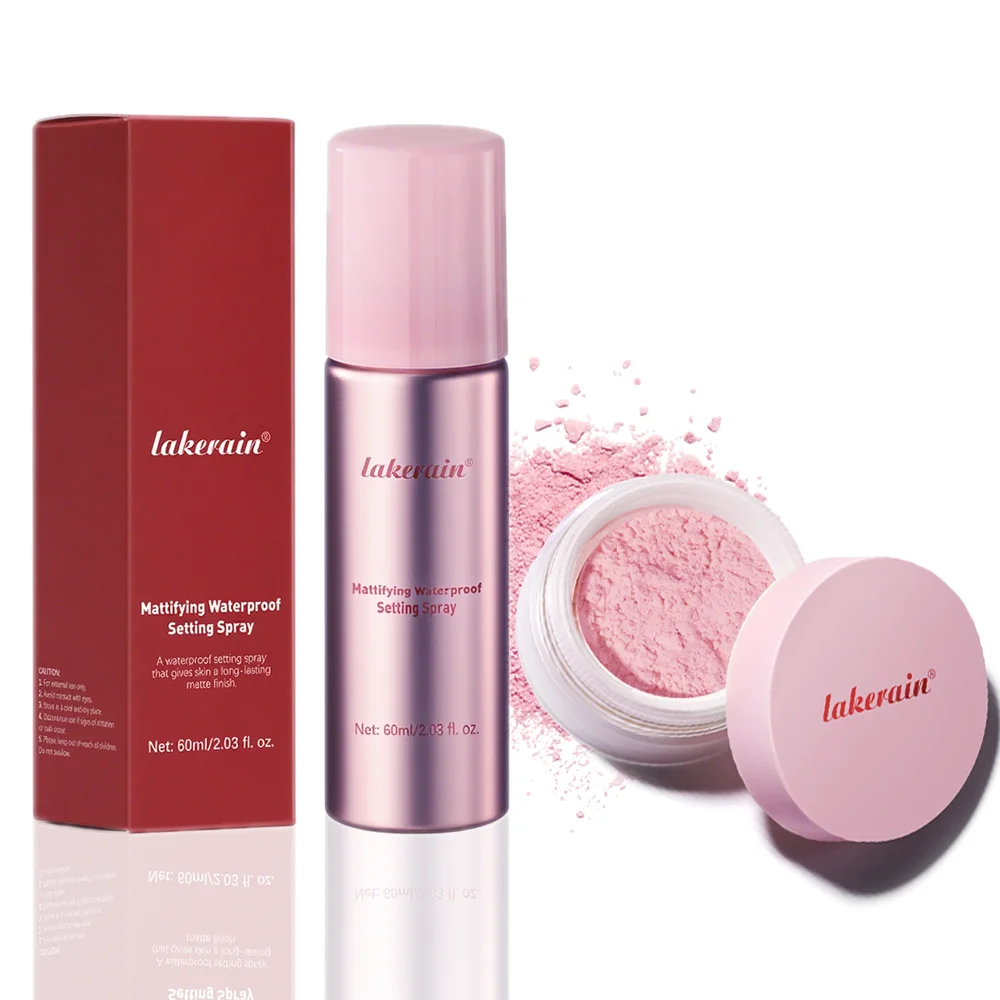 

Ultimate Blurring Setting Powder and Mattifying Waterproof Setting Spray Travel Size Set 24-HR Shine Control Blurs Brightens