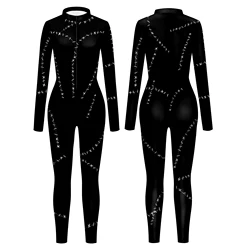 Sexy Evil Black Cat Women Suit Jumpsuit Michelle Pfeiffer Cosplay Catsuit Costume Halloween Party Bodysuit Female Zentai Suit