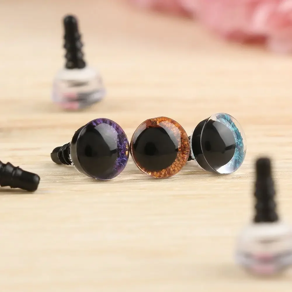 10Pairs 10mm Puppet Crystal Eyes Glitter Crystal Eyes Stuffed Toys Parts Eyes Crafts with Washer DIY Doll Accessories