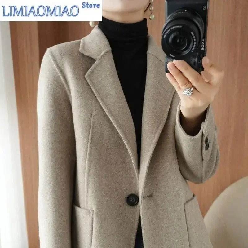 Nuovo autunno inverno giacca di lana abbigliamento da donna cappotti di lana corti slim selvaggio elegante capispalla femminile coreano giacca sportiva spessa femminile