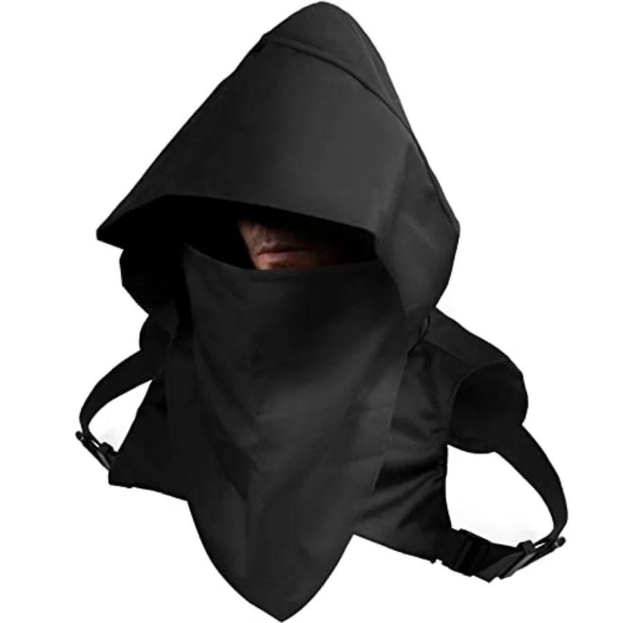 

Cyberpunk Rogue Cowl Hood Scarf, Assassin Costume Hood Winter Unisex Cloak Hat for Cosplay and Outdoor Daily Wear