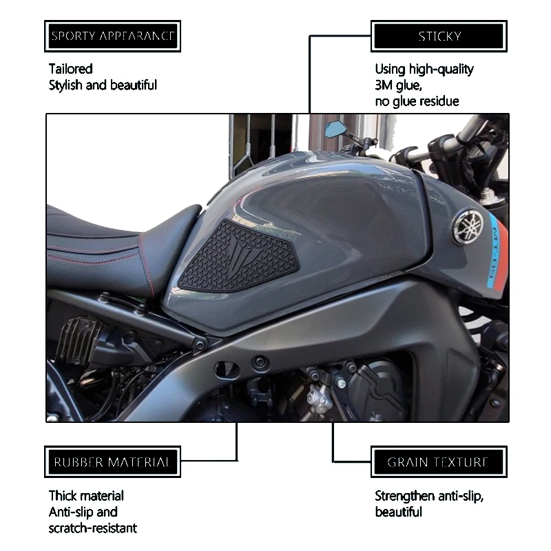 New For Yamaha MT-09 MT 09 MT09 2021 2022 2023 2024 Motorcycle Fuel Tank Cushion Tankpad Protector Stickers Gas Decal Knee Grip