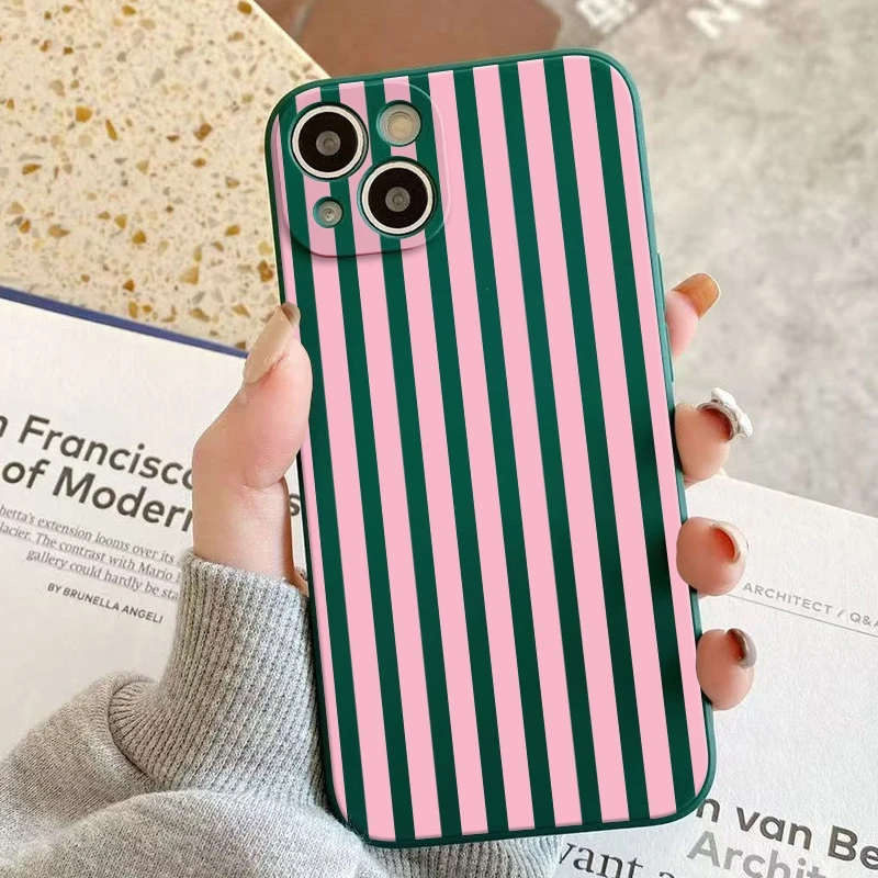 Coque de téléphone à motif de rayures roses minimaliste, étui pour Honor X9C, Honor X9 X8 X7A X7B X6 Magic 7 6 5 4 Lite 300 200 100 90 Pro