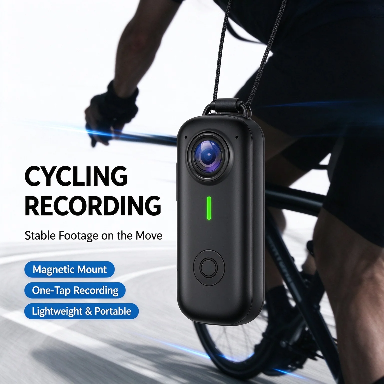 Wearable Magnetic Mini Action Camera, Body Cam w/ Waterproof Case & Mounts for Pet POV & Cycling Vlog