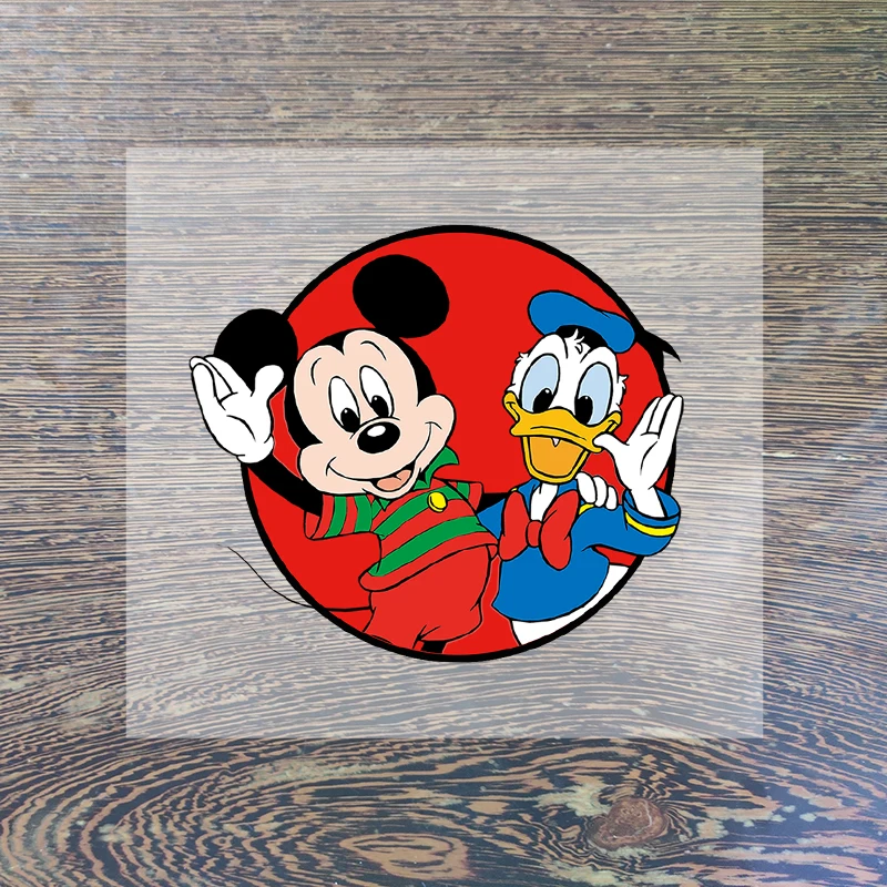 Disney Mickey Mouse Patches Clothing Heat Transfer Stickers Anime Minnie T-Shirt Ironing Patch Vinyl Stickers Decals DIY Clothes