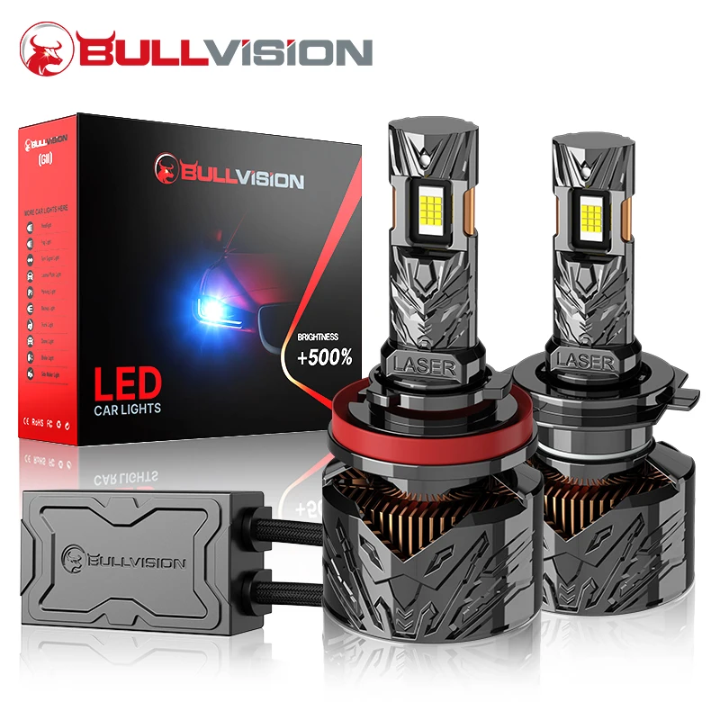 BULLVISION H4 H7 LED CANBUS H11 H1 H3 9005 HB3 9006 HB4 9012 HIR2 LED Headlights 5200W High Power 6000K Car Headlamp Buld 12V
