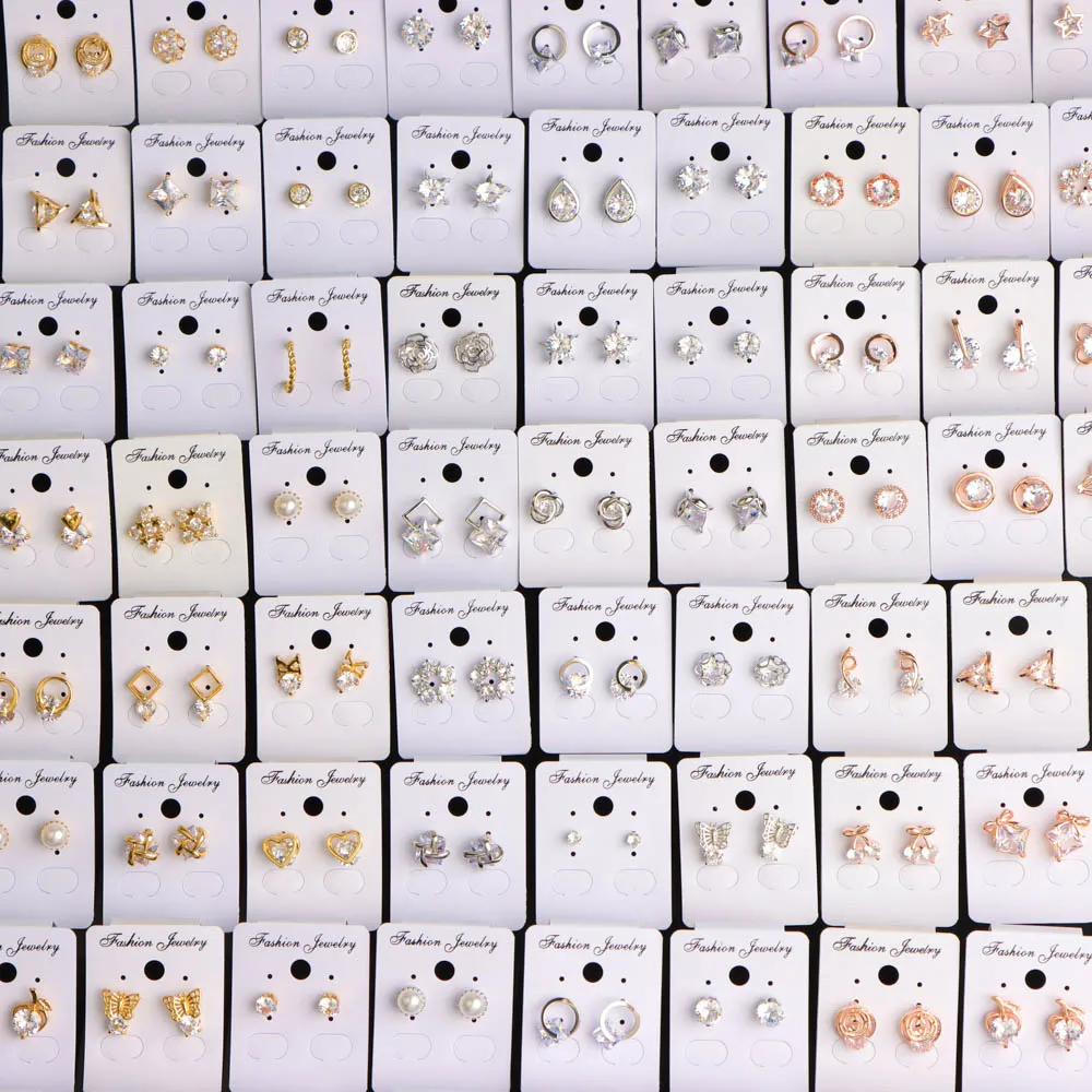 20Pairs/Lot Trendy Simulation Pearl Earrings for Women Fashion Jewelry Rhinestones Wedding Party Gifts for Best Friends