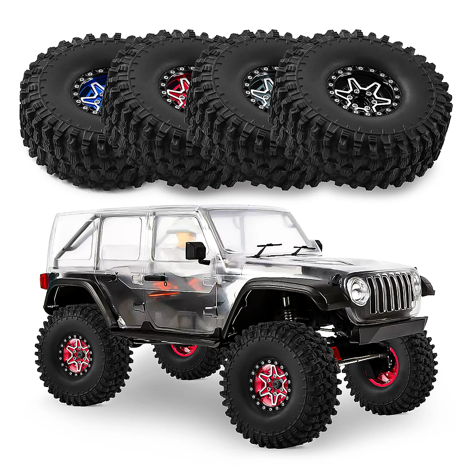 

Комплект из 4 шин и дисков Beadlock 1.9 дюйма для радиоуправляемых краулеров 1/10: SCX10 II III Pro, TRX4, TRX6, GEN7/8, D90, RC4WD, MST Wraith