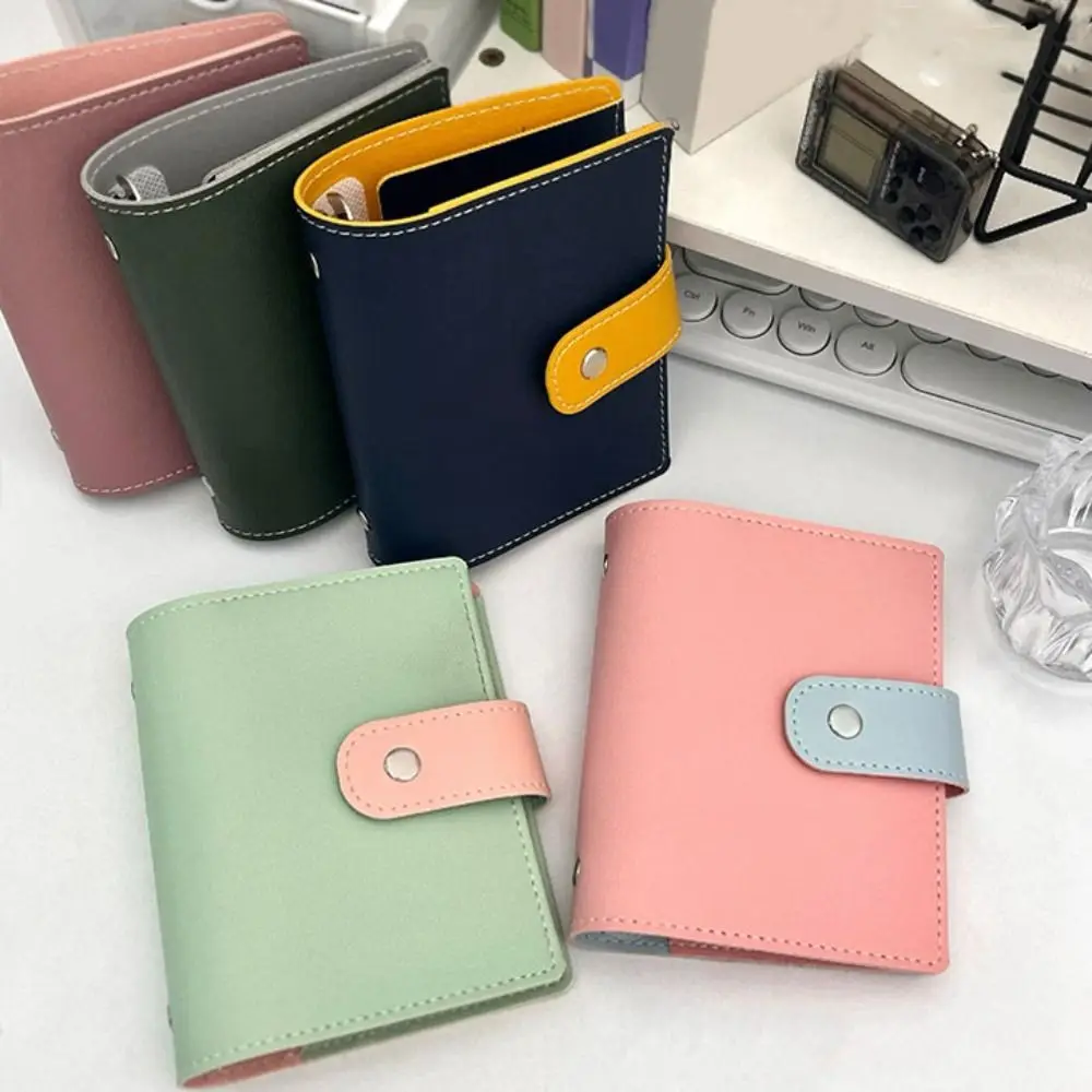 Simple Mini Loose Leaf Notebook M5 PU 45Sheets Portable Notebook Schedule Blank Page DIY Binder Notebook Diary