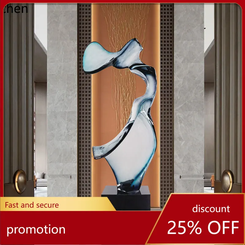 

YFY Hotel Living Room Abstract Transparent Resin Sculpture Floor Large Ornament Decoration