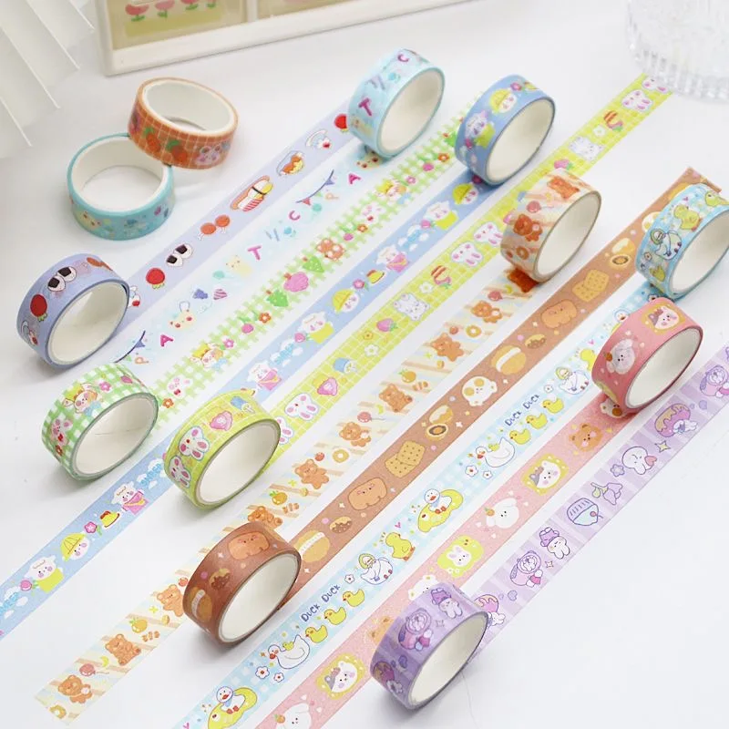 60 PCS kawaii washi tapes beállítása aranyos Koreai írószer Álruhába öltöztet Célszalag journaling adhesiva decorativa Célszalag Iskola Anyagellátás