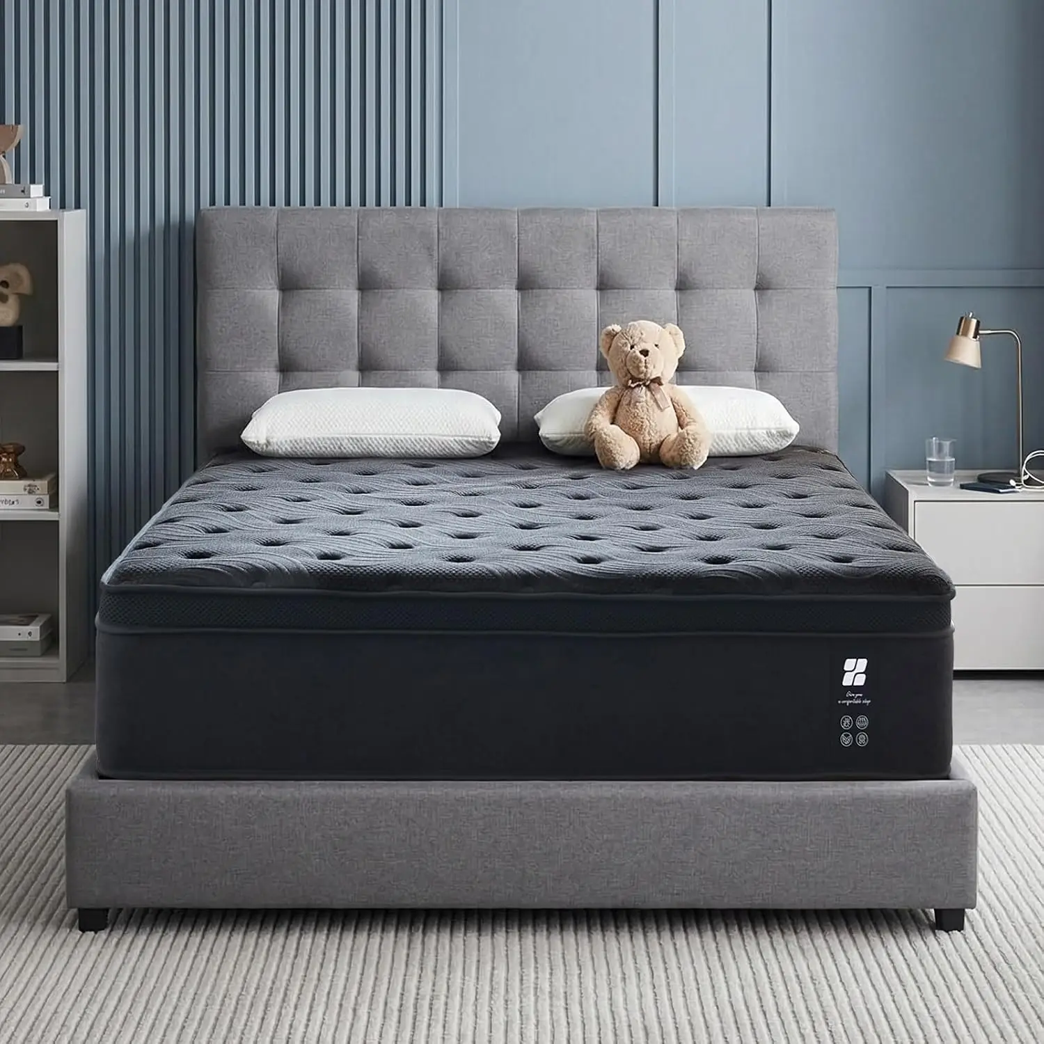 Twin Size Memory Foam Mattress, 14 Inch Bed Mattress in a Box with Pocket Springs, Relieve Pressure with Medium Support, Motion Isolation, CertiPUR-US Certified