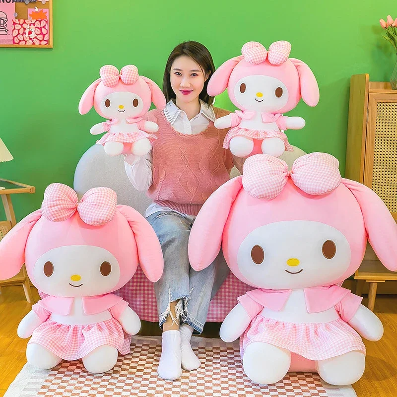 35/48cm Big Size Kawaii Sanrio Cartoon My Melody Plush Toys Dress Plushies Dolls Flower Skirt Anime Stuffed Room Deco Kids Gifts