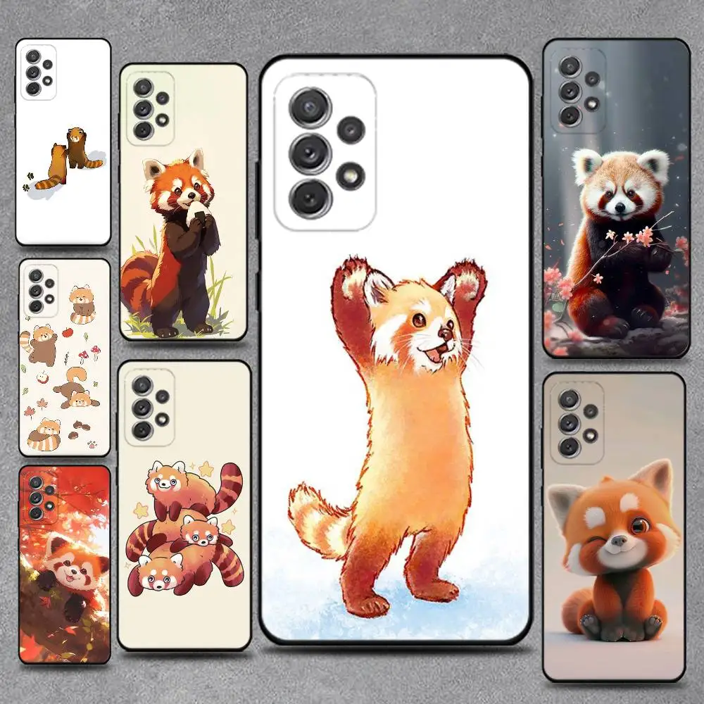 

Cute Red Panda Animal Phone Case For Samsung S25,S24,S21,S22,S23,S30,Ultra,S20,Plus,Fe,Lite,Note,10,9,5G Black Cover