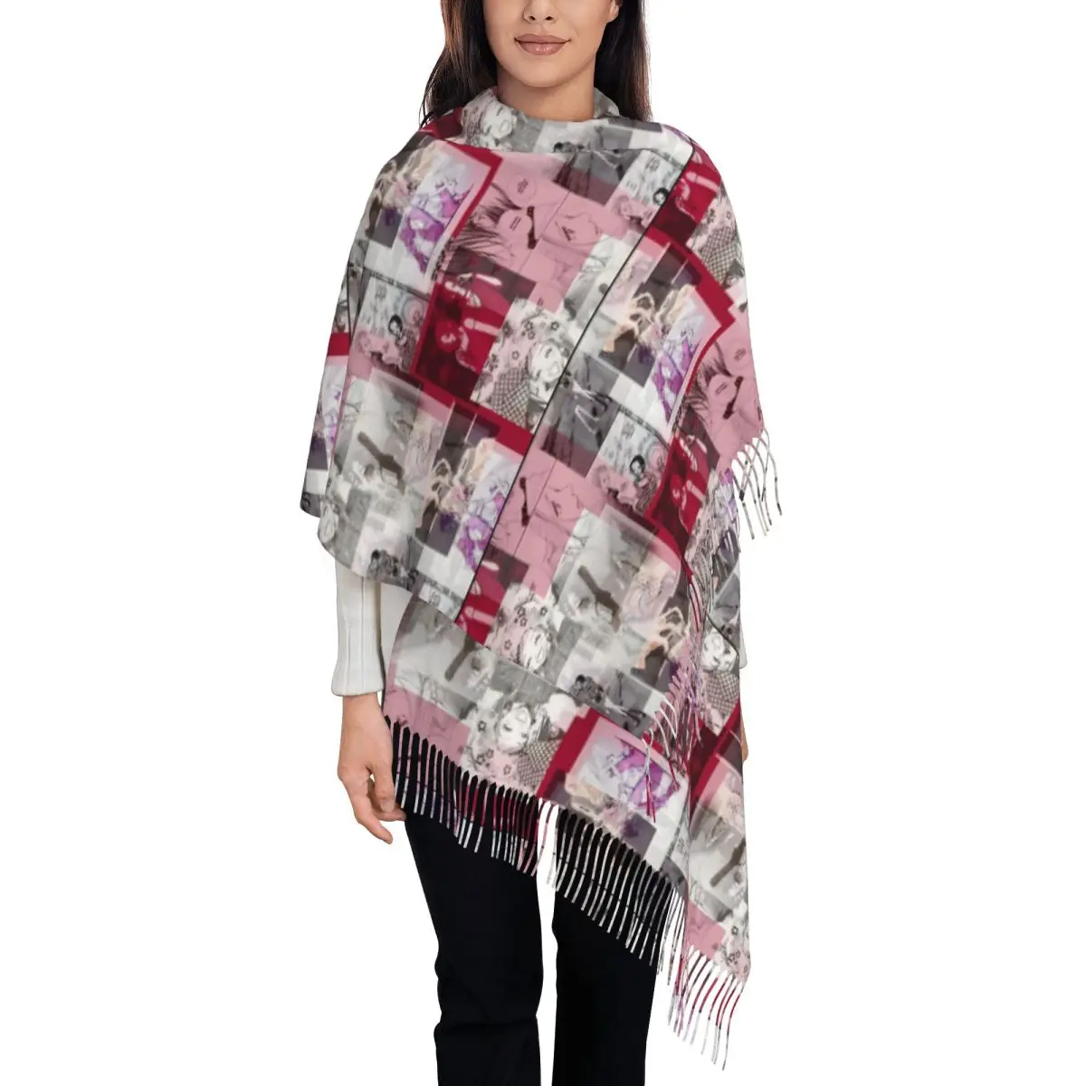 

Nana Osaki Ai Yazawa Scarf for Womens Fall Winter Cashmere Shawls and Wrap Anime Large Shawl Scarf for Evening Dress