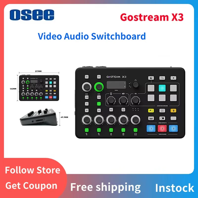 Osee gostream x3 video audio 3-kanal mit fuß pedalen schalten hdmi integrierte steuerung von bildschirm und audio