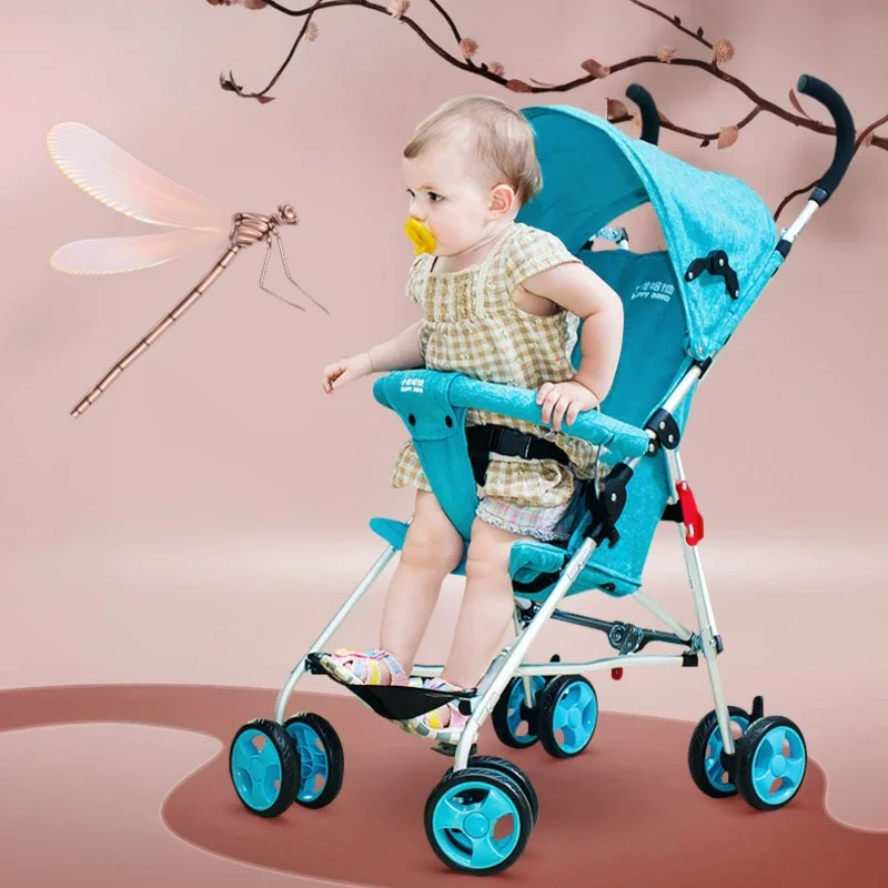 Lightweight Baby Stroller, Portable Folding Summer Umbrella Carriage, Wheel Shock Absorber Baby Pram, Children's Travel Trolley