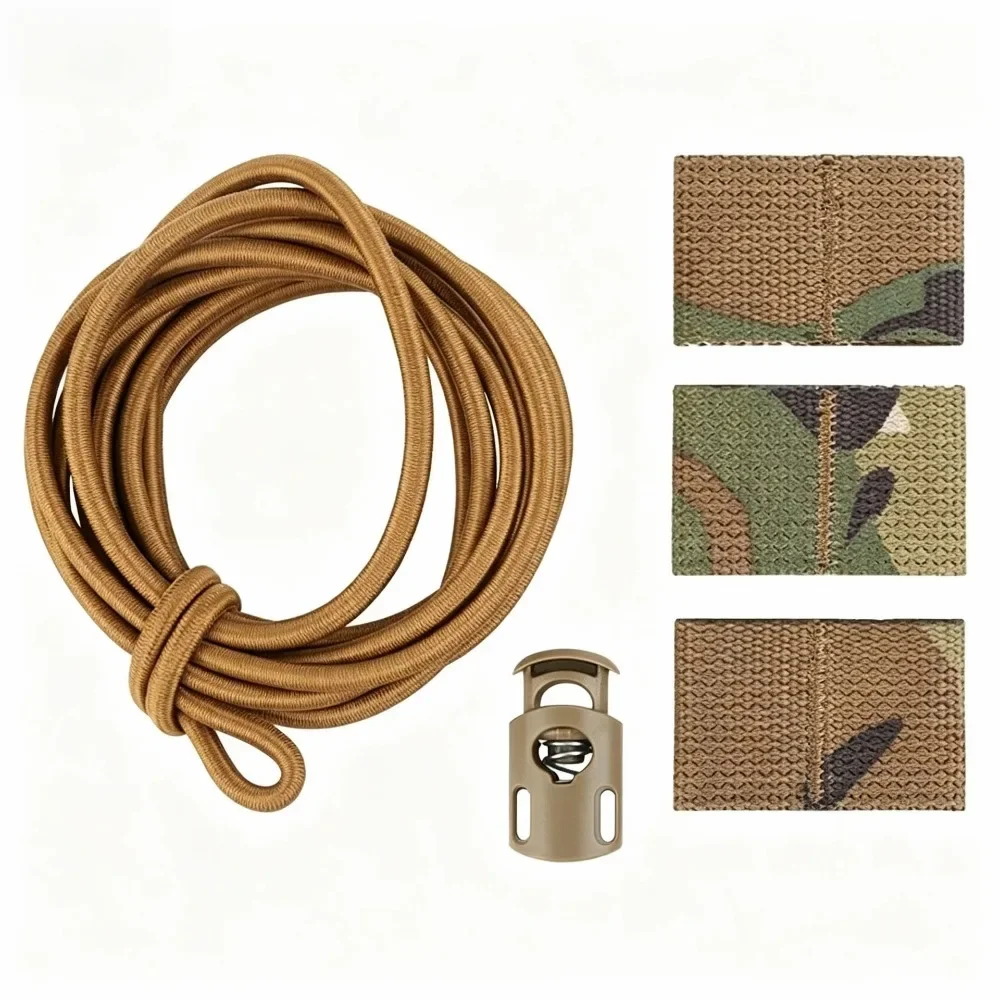 Tactical National Flag Bungee Elastic Fasten Strap Old Glory Fans MOLLE Vest Organizer Webbing Loop Cord Lock Tool Attachment