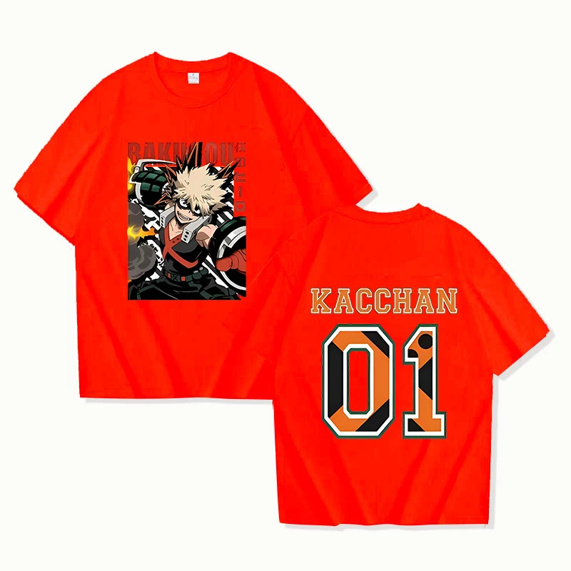 Hot Anime Bakugou Katsuki 01 Graphic T Shirt Women's Men's Fashion T-shirts Short Sleeve Shirts Summer T-shirts Plus Size Tops
