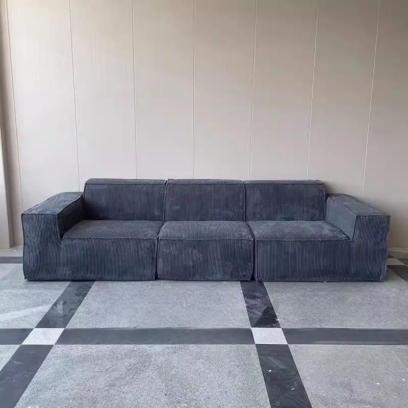 Compression sofa vacuum compression sofa tofu block retro corduroy fabric sofa pure sponge