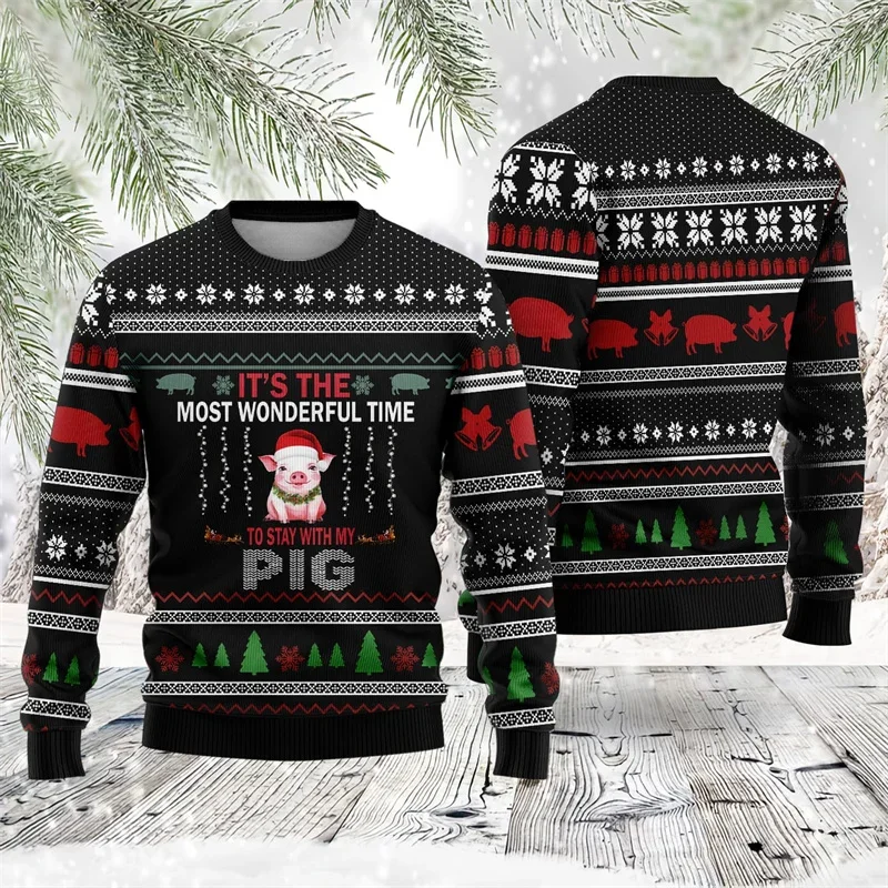 جديد ثلاثية الأبعاد مطبوعة لطيف خنزير البلوز للرجال النساء مضحك خنزير مزرعة عيد الميلاد منقوشة هوديي فضفاض الجولة الرقبة البلوز سترة