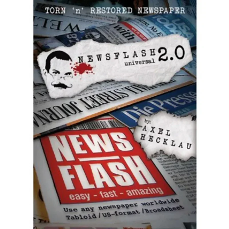 News Flash 2.0 (Universal) Torn Restored Newspaper Impoved Close Up Magic Mentalism Magic Magia Magicians Prop Gimmick Tutorial