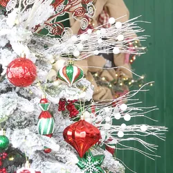 5pc Glitter Branches Christmas Tree Decoration Artificial Flowers for Home Fake Flowers Xmas Ornaments New Year Party Decor