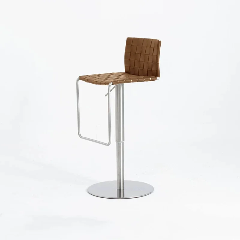 

Bar Chair Home Lifting Bar Woven High Chair Stool High Foot Backrest Island