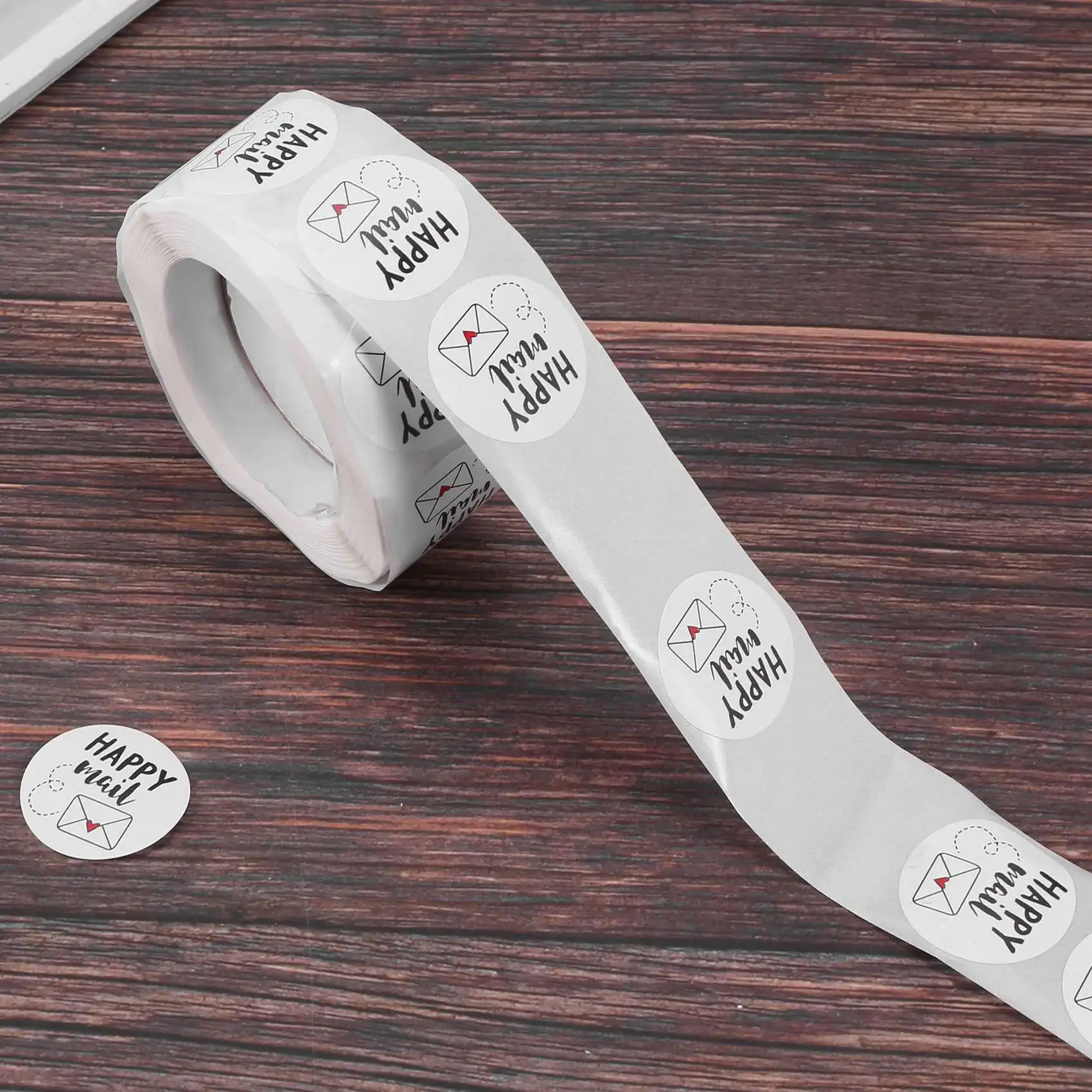 Verbeterde Happy Mail Dank U Roll Stickers Voor Verpakking Afdichting Wenskaarten Envelop Seal Zakken 1 Inch Ronde 500 Stickers