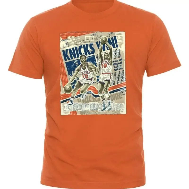 Clyde Frazier and Willis Reed Knicks Throwback T Shirt