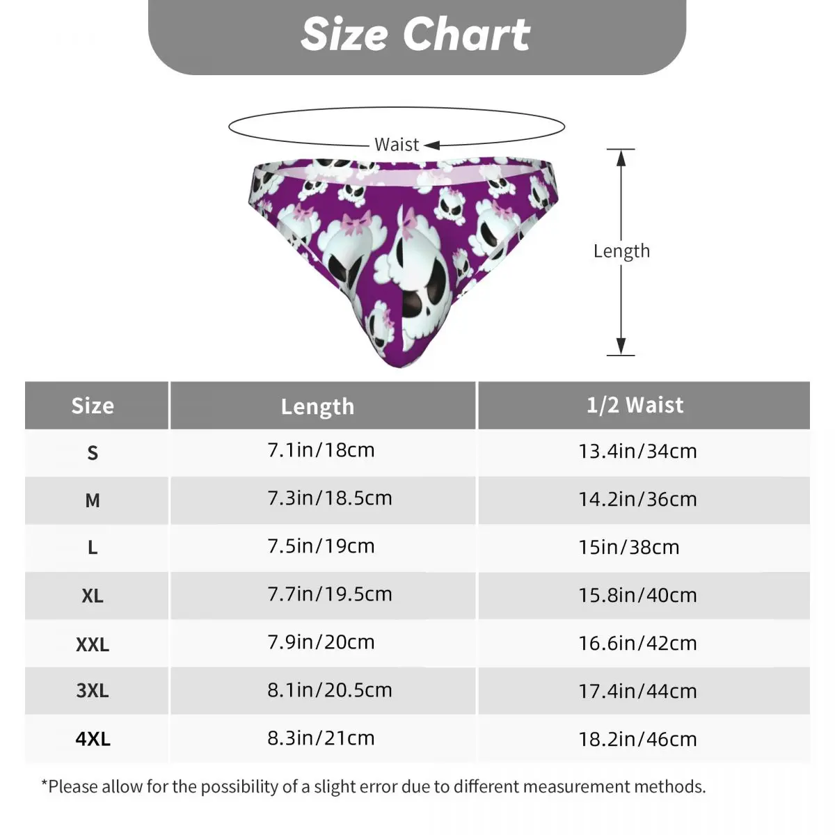 Men Bikini Briefs Skulls With Pink Bows Purple Male Underwear Breathable Underpants - view 6