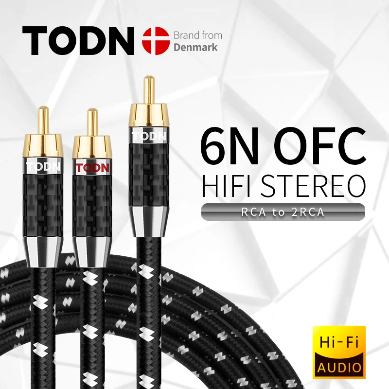 

TODN HIFI Stereo RCA Cable RCA Cable High-performance Premium Hi-Fi Audio cable 1RCA to 2RCA Interconnect Cable