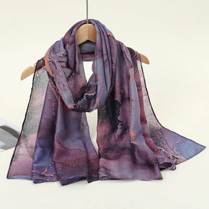 라마단 무슬림 신상 프린트 히잡 여성 스카프 보헤미안 소프트 이슬람 히잡스 풀라드 여성 숄 랩 부판다 헤드스카프