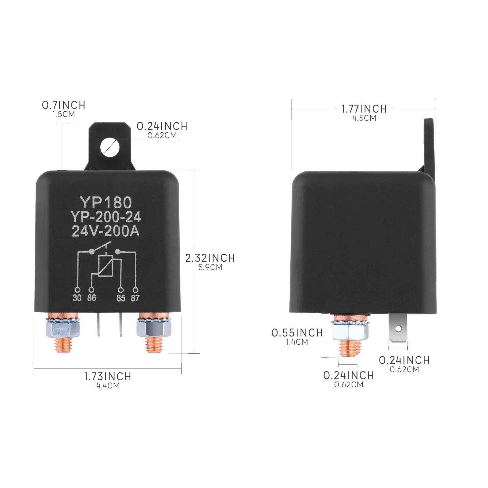 Automotive Relay Socket Plug 12V 24V 100A 200A Durable Plastic Block for Car Truck Water Pump