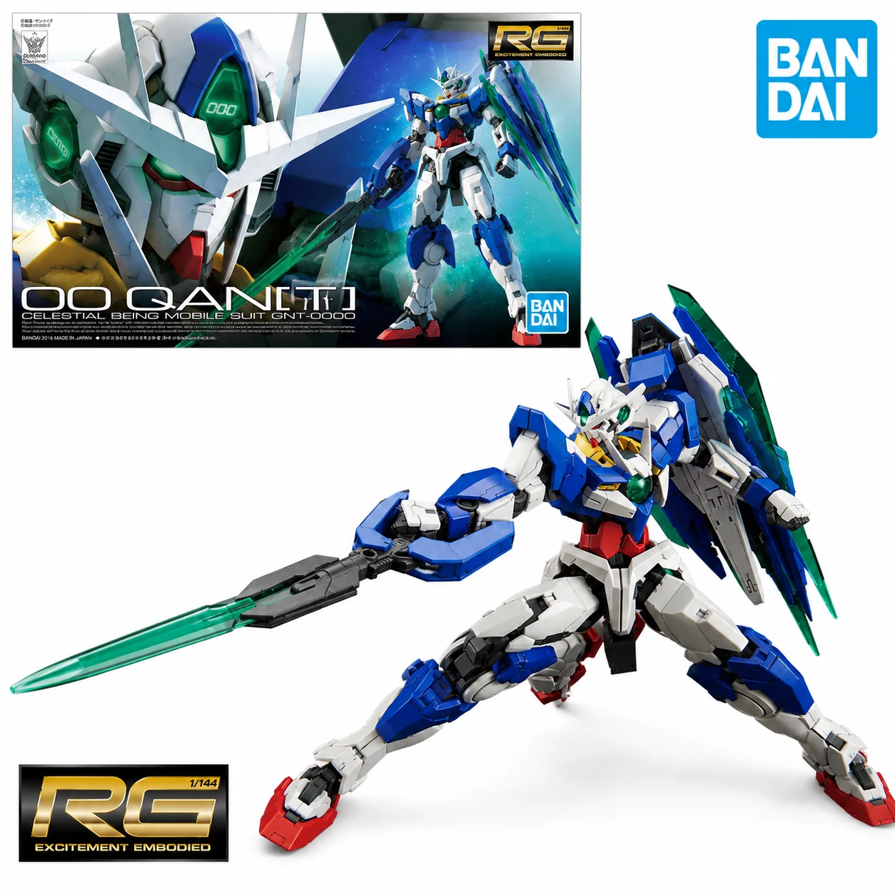 

Bandai Original RG 1:144 GNT-0000 00Q Gundam Action Figure Assembled Model Kit Mecha Robot Toys Birthday Gift